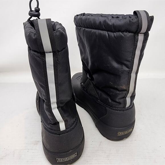 Northside Black Snow Boots Kids Winter Boots Adjustable Water Resistant Size 4 - Picture 3 of 11